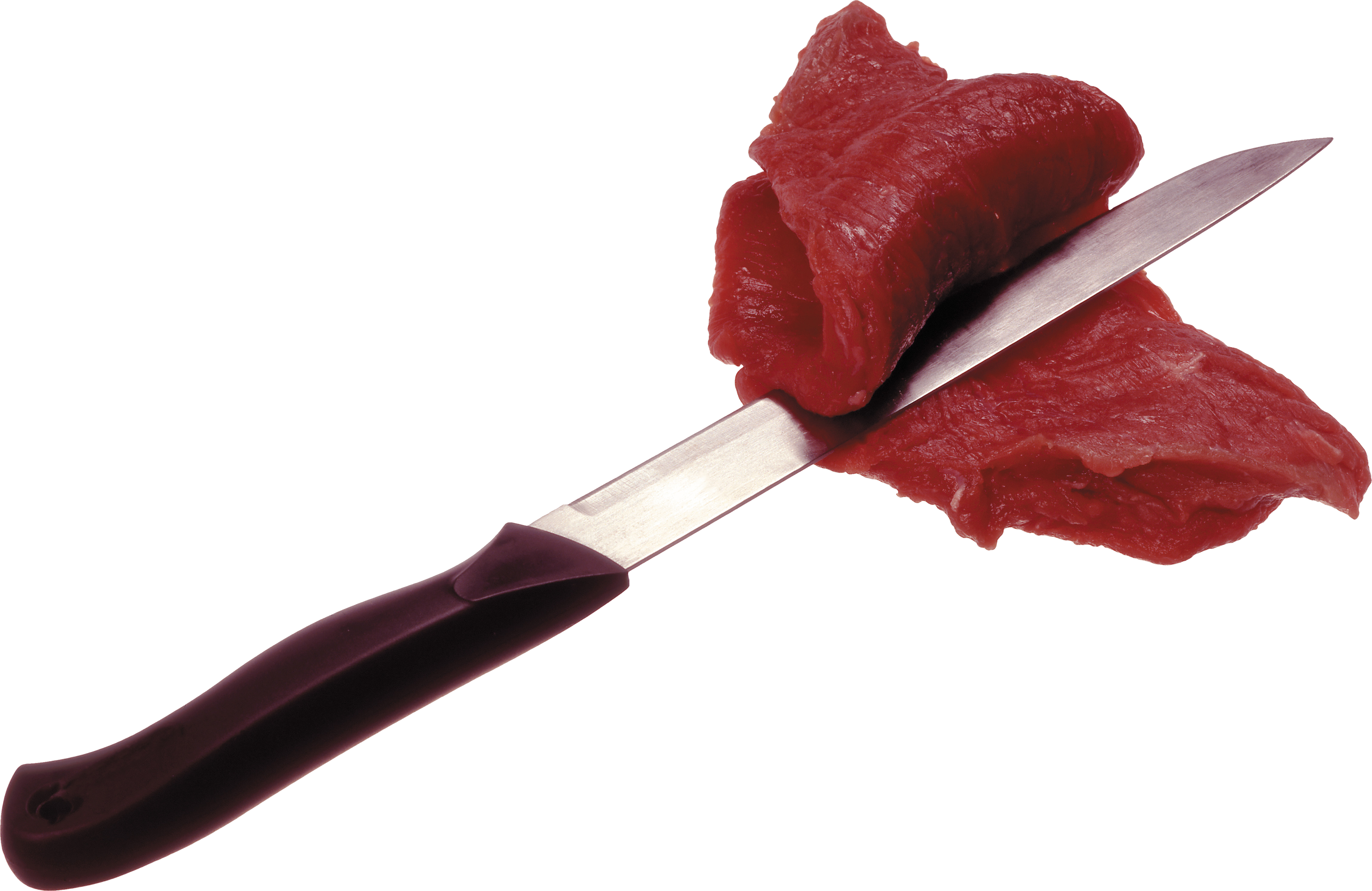 Meat And Knife Png Picture - Knife In Meat (3496x2270), Png Download
