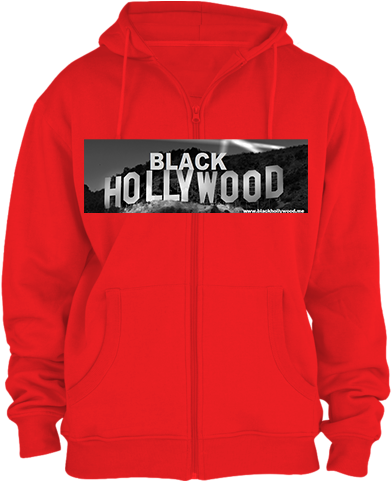 Black Hollywood Zipper Hoodie Red - Hollywood Sign (432x480), Png Download