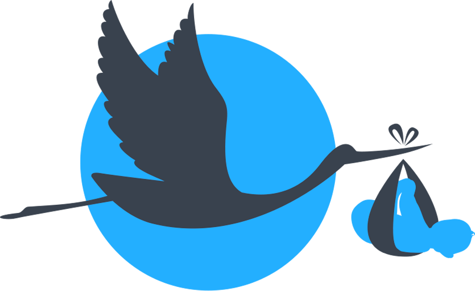 Baby Boy Stork Png Picture Royalty Free Download - Stork Baby Png (925x567), Png Download