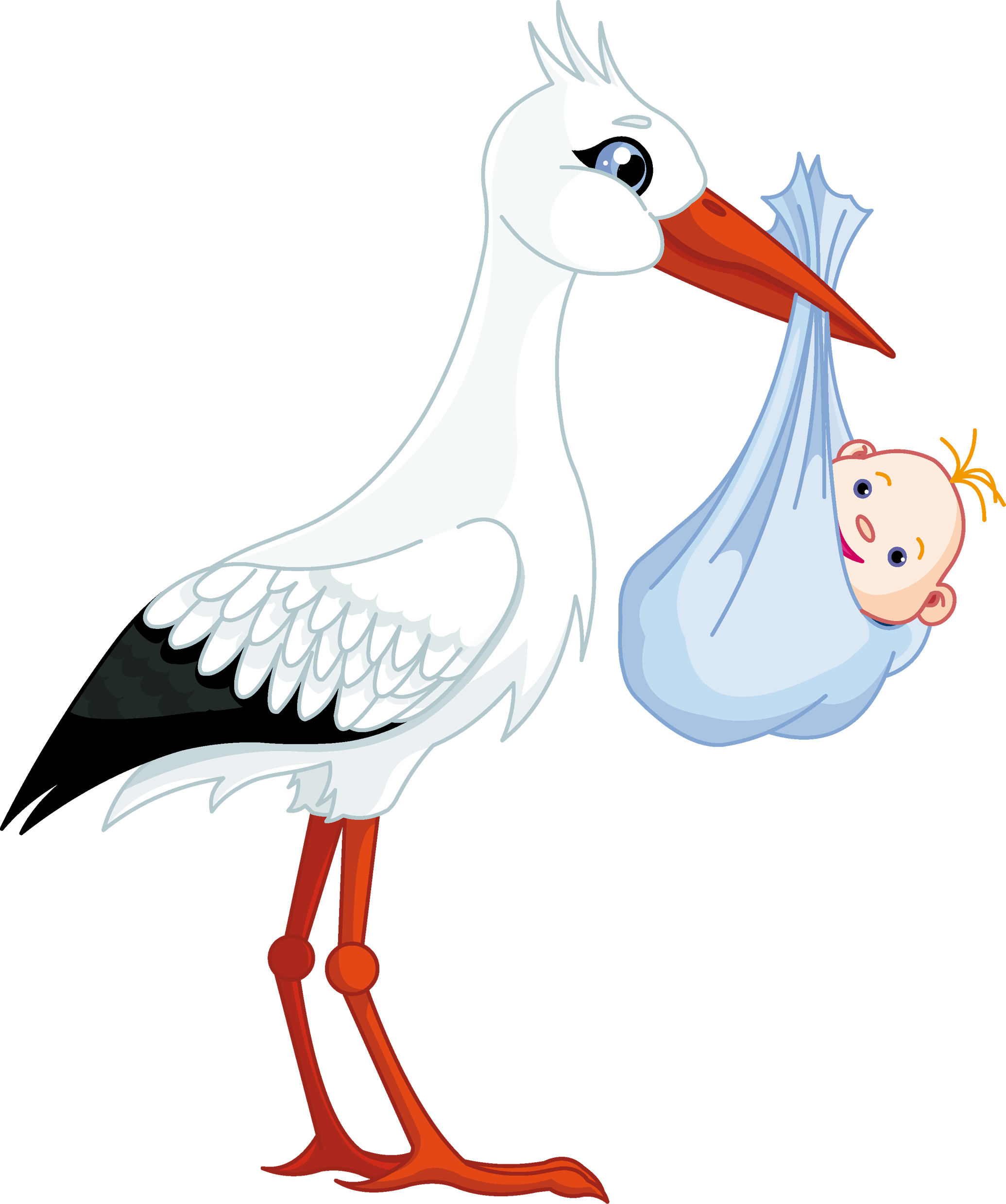 Best Free Stork Png Icon - Stork Carrying Baby Boy (2071x2479), Png Download