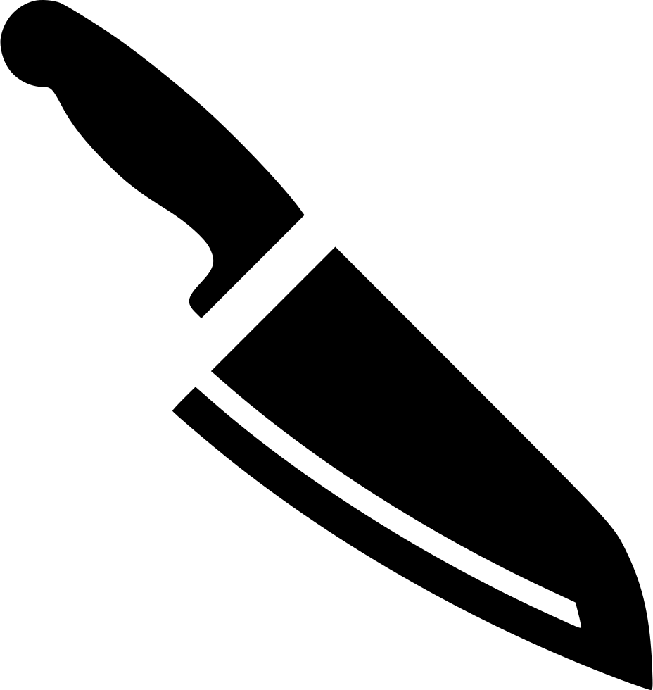 Knife Clipart Dagger - Knife Png Black And White (928x980), Png Download