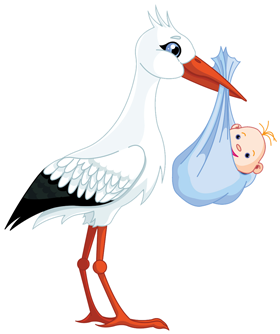 Stork Transparent Png Sticker - Stork Carrying Baby Boy (400x400), Png Download