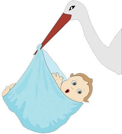 Stork Clipart Newborn Baby - Clip Art (461x533), Png Download