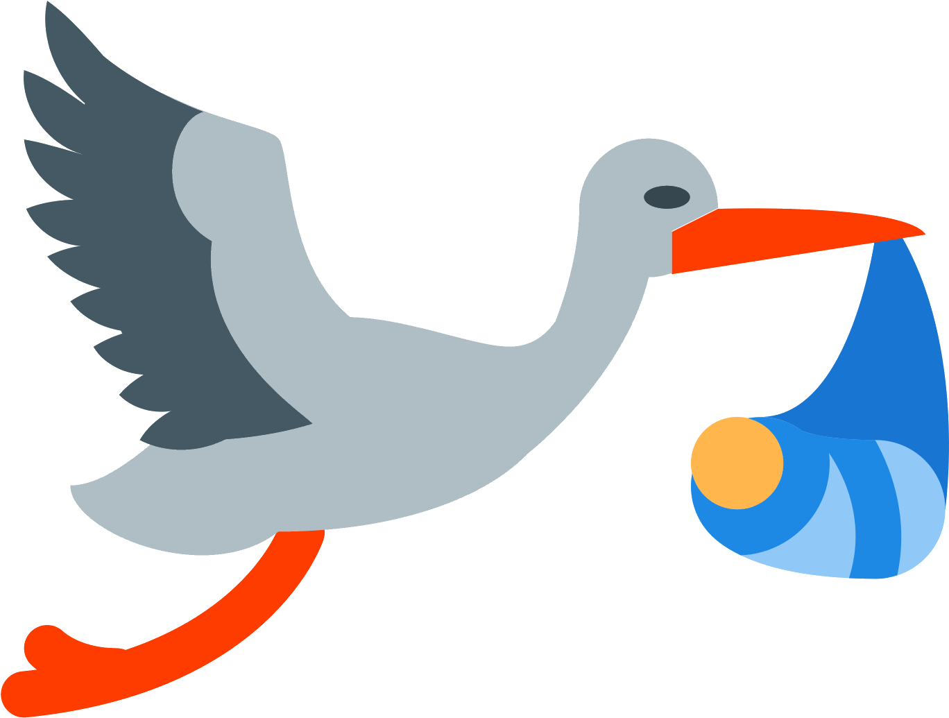 Stork Vector Image Free Download - Emoji Stork (1600x1600), Png Download