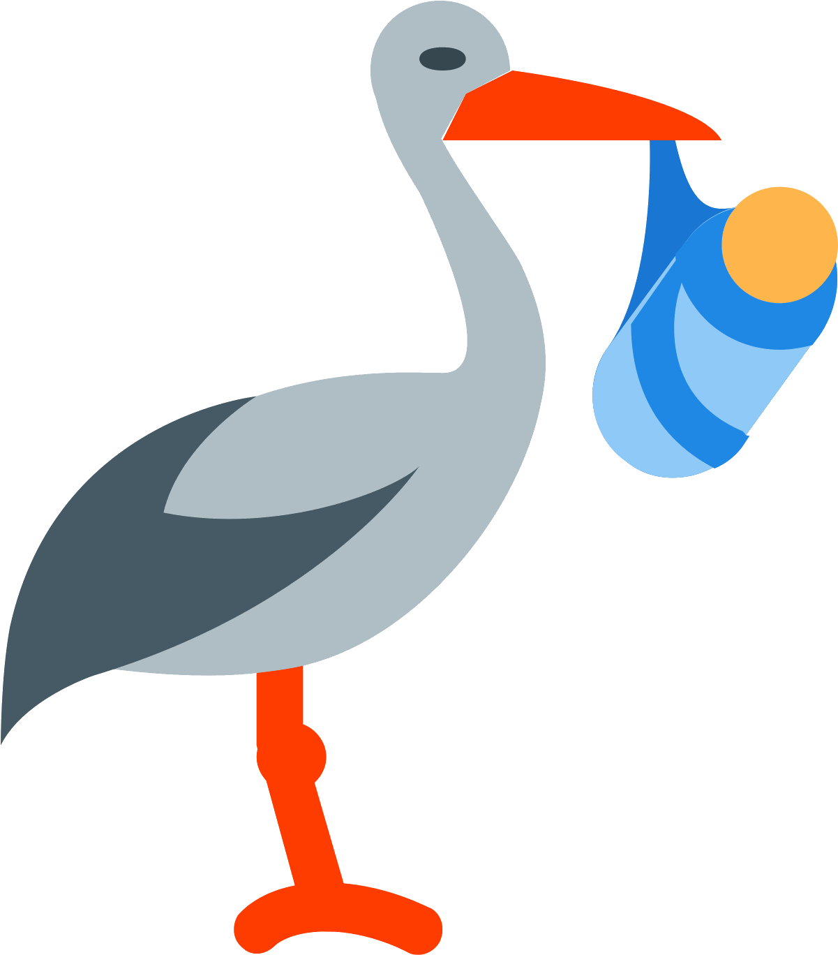 Stork With Bundle Icon - Stork (1600x1600), Png Download