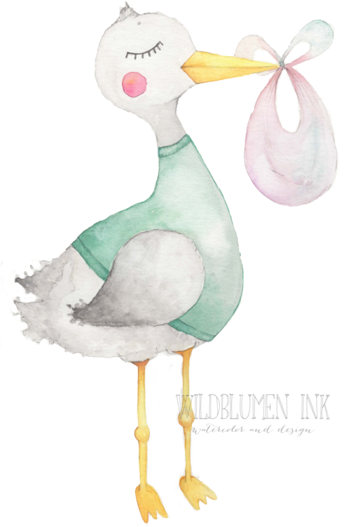 Clip Art Library Download Nursery Art Wildblumen Ink - Clip Art (500x763), Png Download