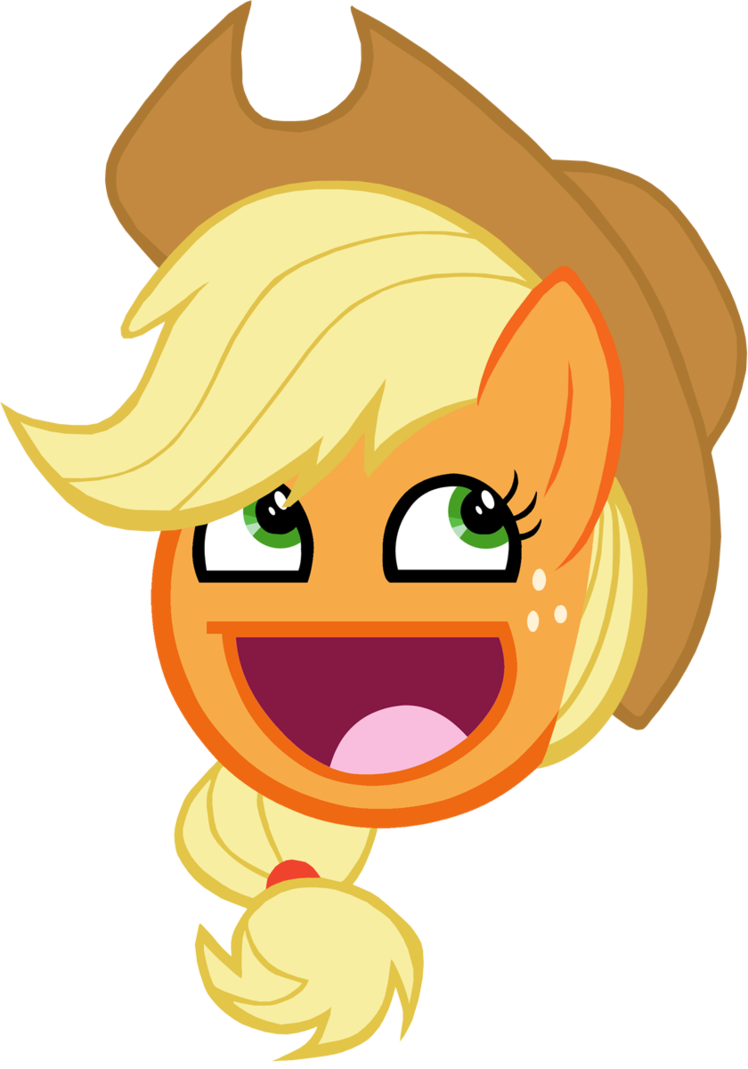 Apple Jack Awesome Face By Wakabalasha On Deviantart - Apple Jack Awesome Face (748x1069), Png Download
