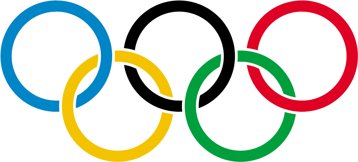 1200px-olympic Rings Without Rims - Olympic Rings (1000x462), Png Download