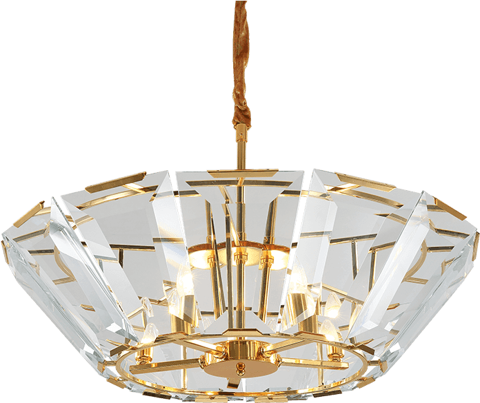 Zhongshan Contemporary Golden Indoor Crystal Lighting - Chandelier (800x800), Png Download