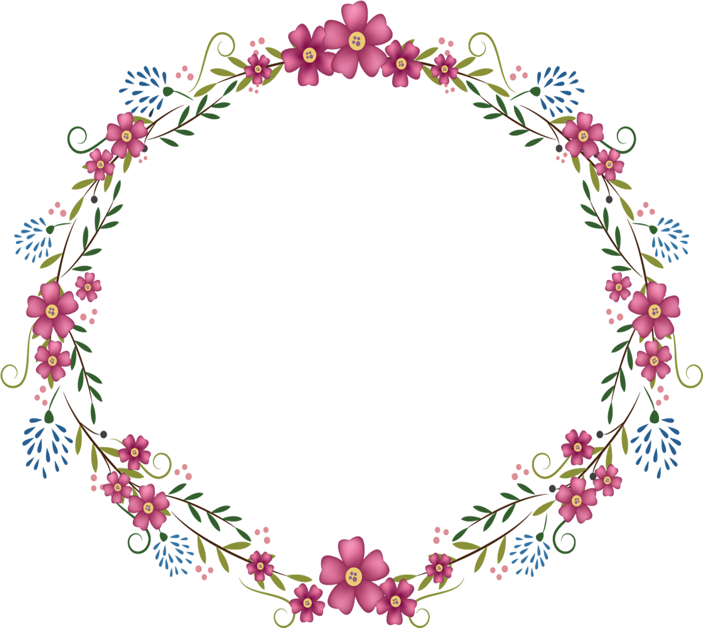 Round Flower Frame Png (2835x2835), Png Download