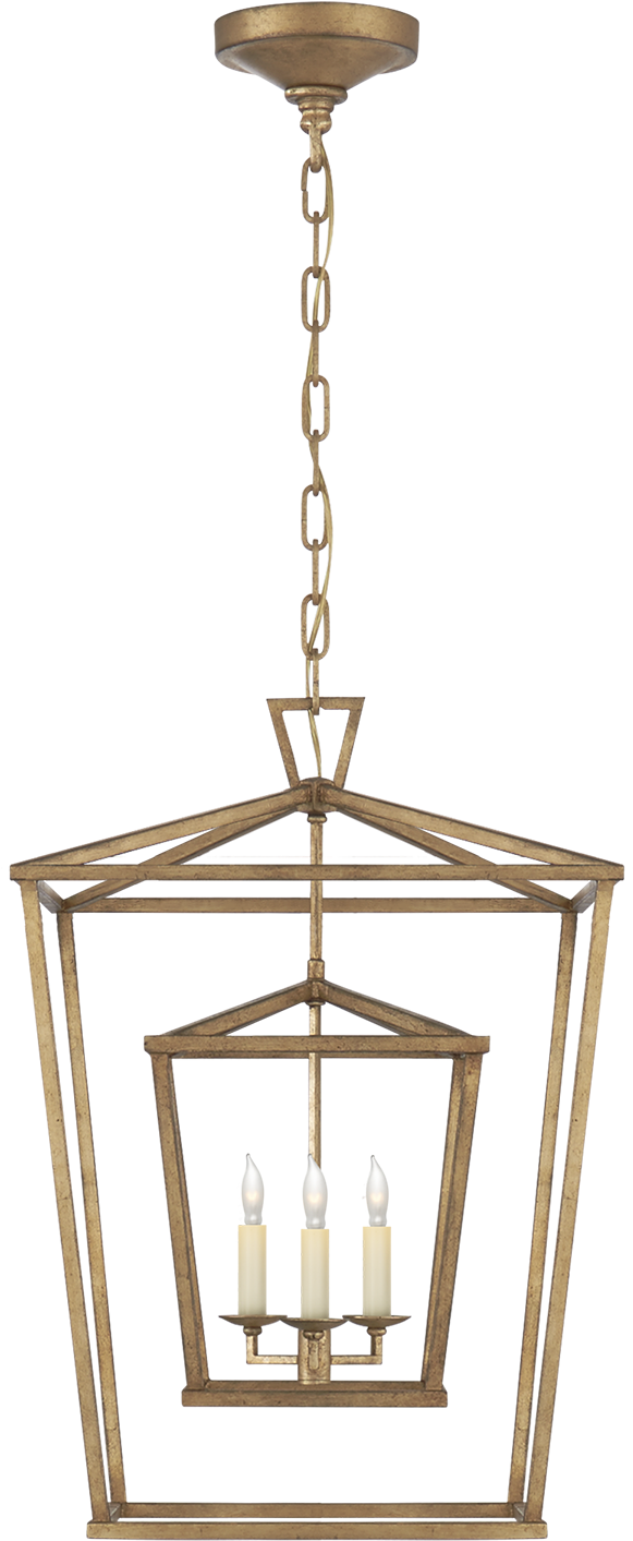 Open Lantern Light Large - Visual Comfort Chc2178gi E. F. Chapman Darlana 3 Light (1440x1440), Png Download