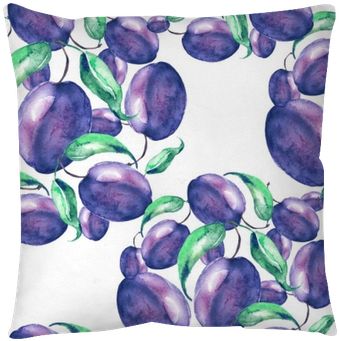 Sprig Plums With Leaves, Hand Drawing, Watercolor - Śliwki Wzory (400x400), Png Download