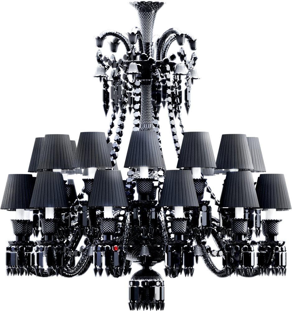 Modern Decorative Ceiling Big Crystal Chandelier - Baccarat Zenith Black Chandelier (1000x1000), Png Download