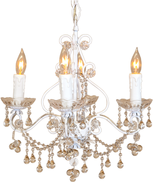 Paris Flea Market Chandelier White - Hydrangea (518x600), Png Download
