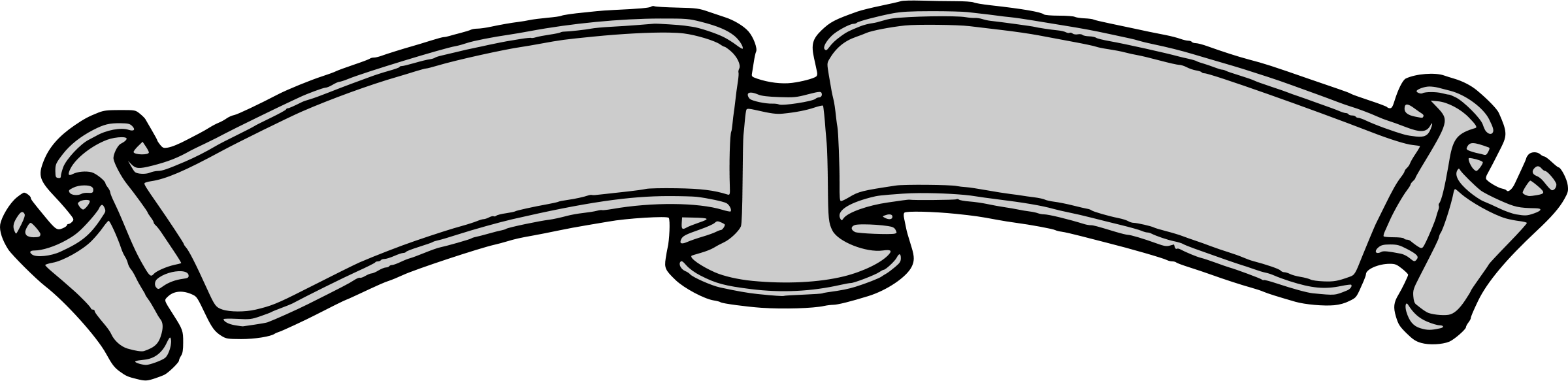 Ribbon Scroll Png Clipart Ribbon Banner - Black And White Ribbon Banner Clipart (2400x583), Png Download
