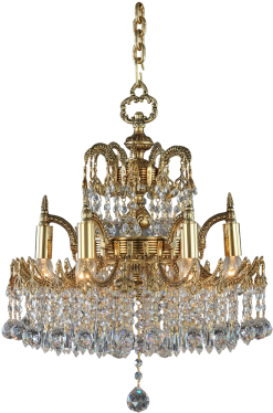 Quick View - Royal Brass Chandelier Png (300x450), Png Download