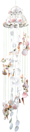 Seashell Chandelier 10x48"-white Moon (400x481), Png Download