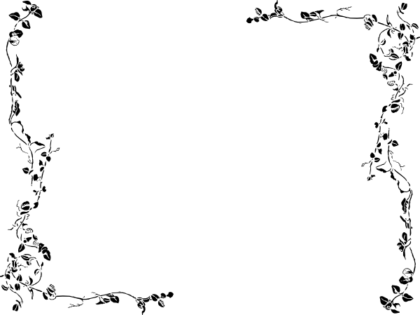 Vines Border Black And White (600x449), Png Download