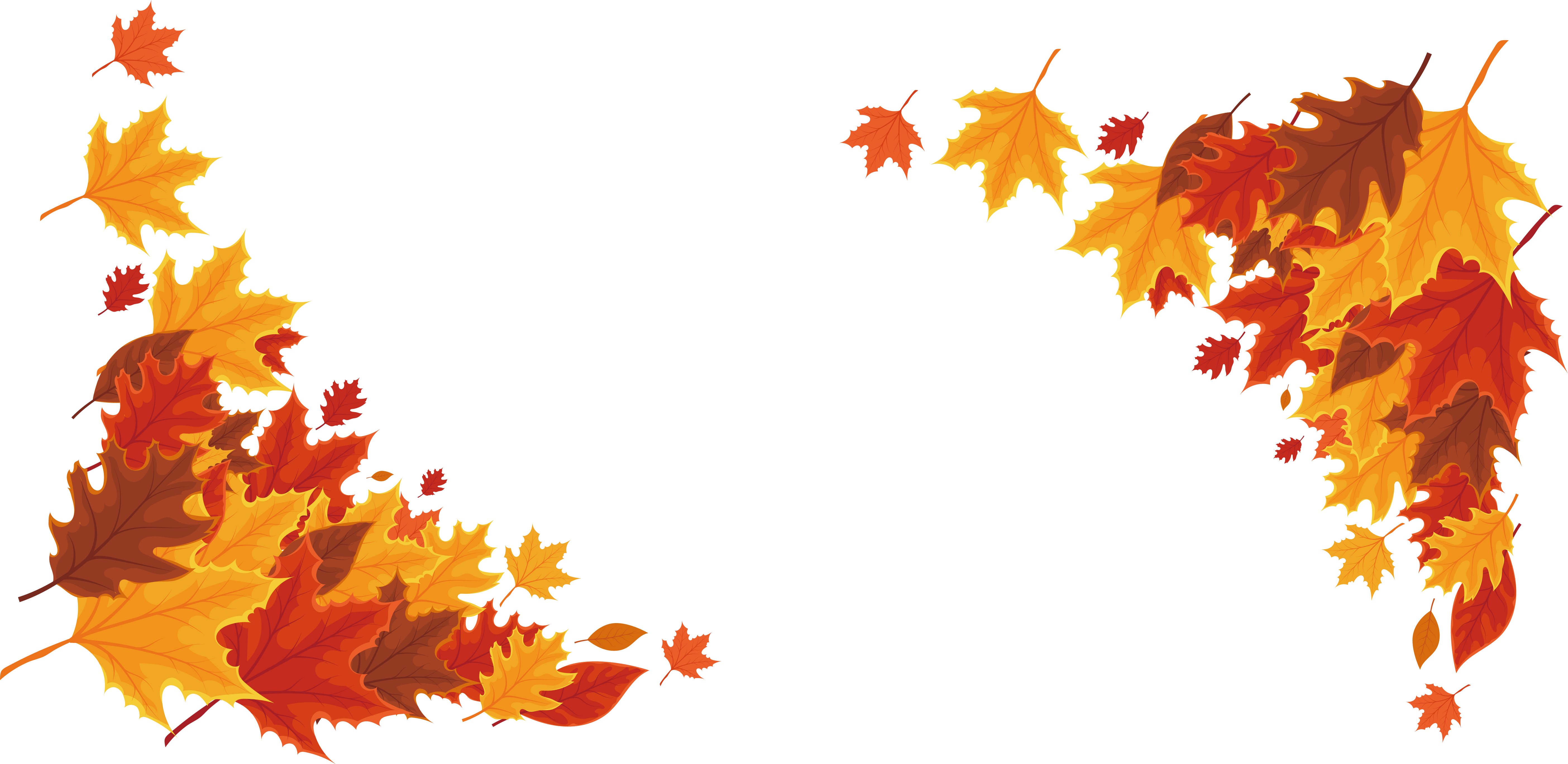 Red Leaf Border Transprent - Maple Leaf Border Png (5616x2738), Png Download