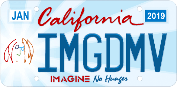 Imagine No Hunger California License Plate - Ronald Reagan Presidential Library (600x303), Png Download