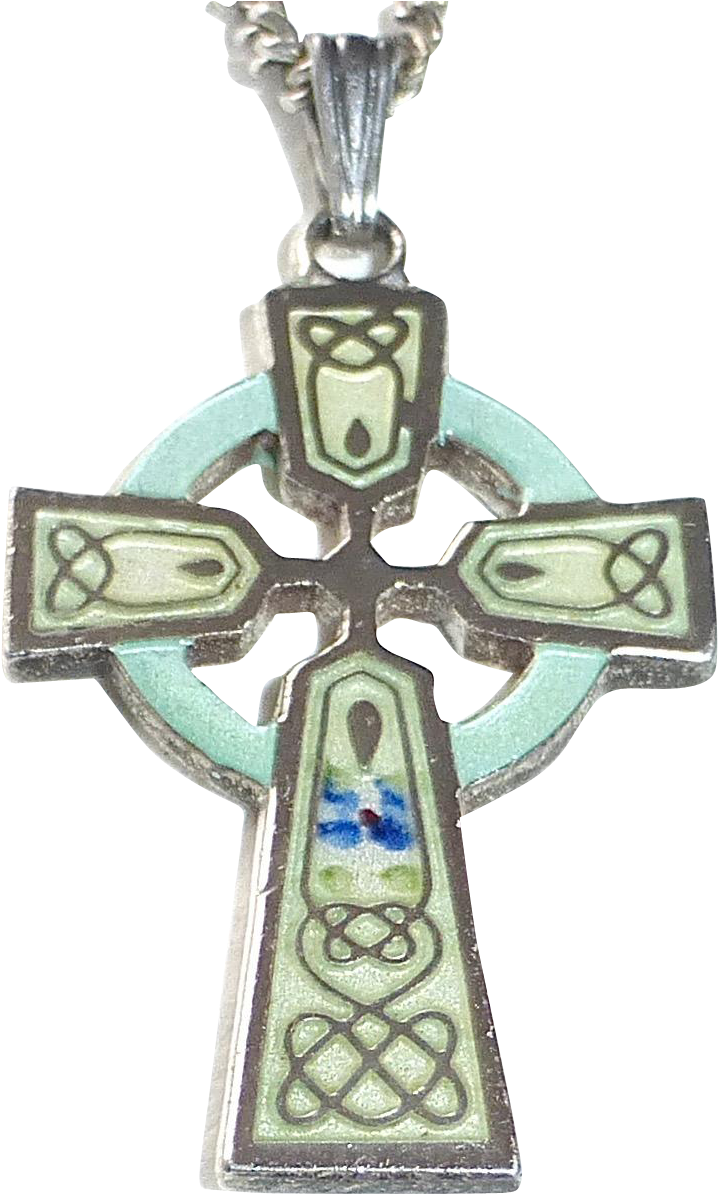 Sterling & Enamel Celtic Cross & Chain - Jewellery (1193x1193), Png Download