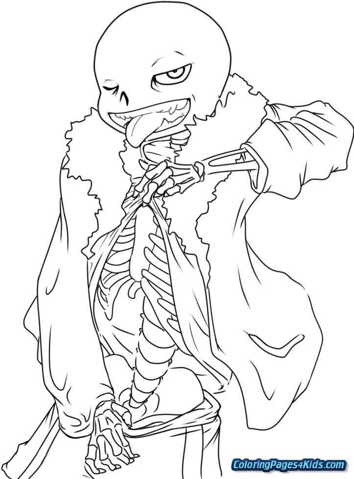 Undertale Sans Coloring Pages - Coloring Page Undertale Sans (735x1088), Png Download