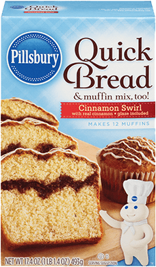 Pillsbury™ Cinnamon Swirl Quick Bread & Muffin Mix - Pillsbury Quick Bread & Muffin Mix With Cinnamon (400x400), Png Download