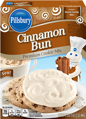Pillsbury™ Cinnamon Bun Flavored Cookie Mix - Pillsbury Cinnamon Bun Cake Mix - 15.25 Oz Box (400x400), Png Download