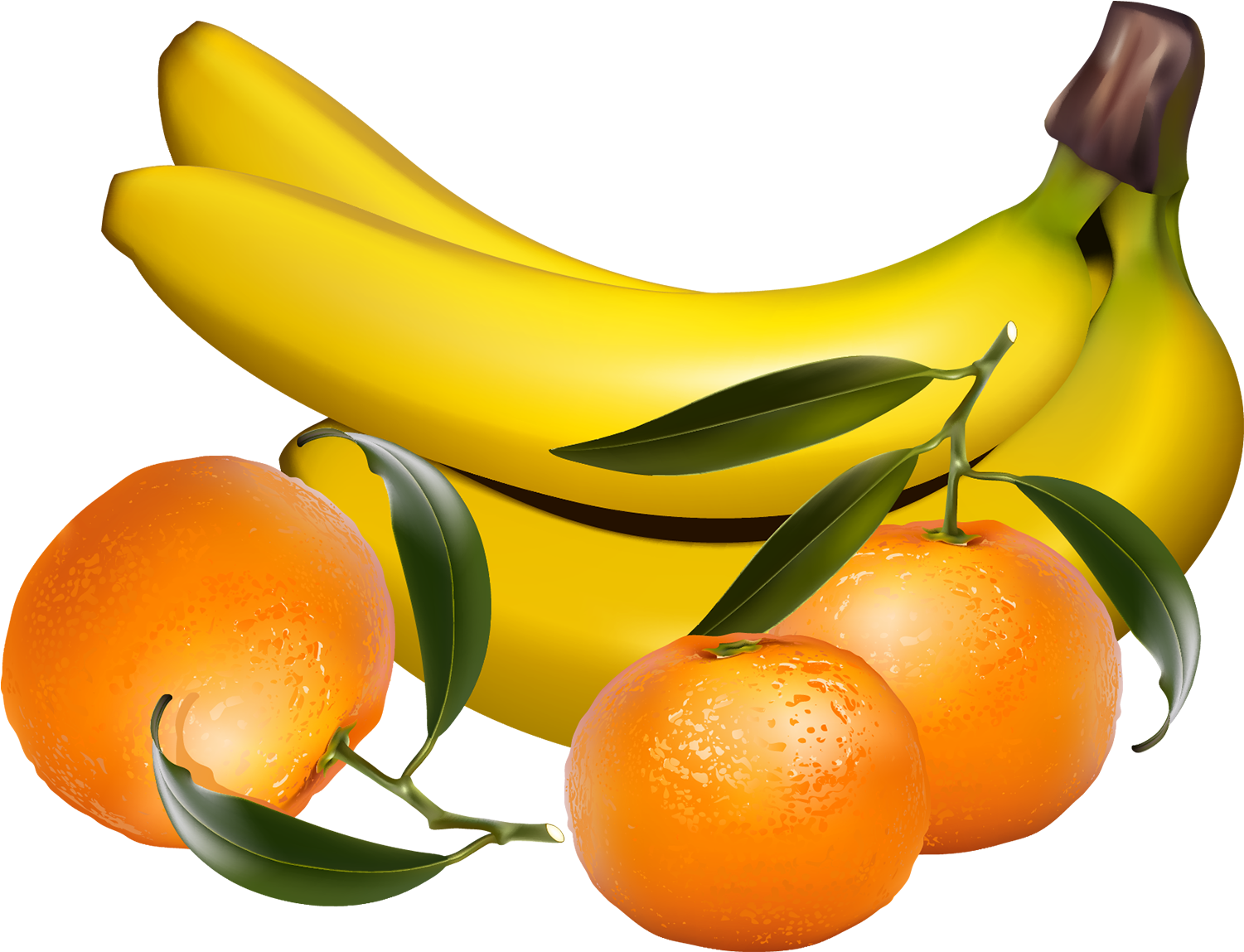 Bananas And Tangerines Png Clipart - Orange And Banana Clipart (1534x1174), Png Download