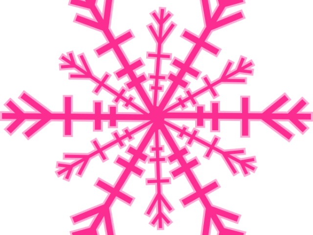 Snowflakes Clipart Colored - Pink Snowflake Transparent Background (640x480), Png Download