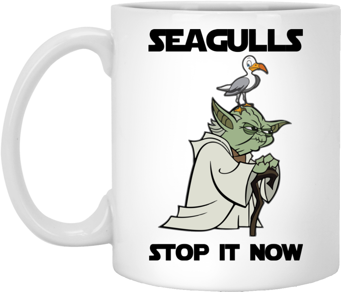 Yoda Seagulls Stop It Now Mug - Yoda Seagulls (1155x1155), Png Download