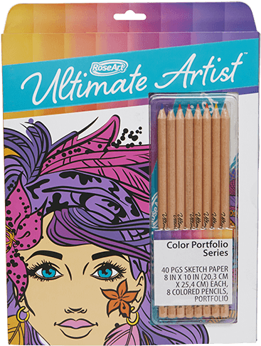 Colored Pencil Portfolio - Roseart Ultimate Artist 40 Page Coloring Book (600x600), Png Download
