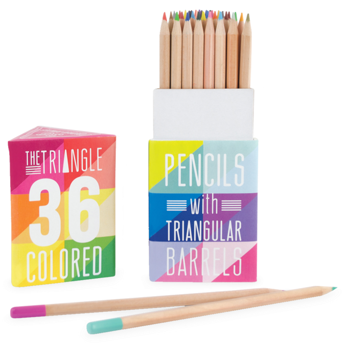 Triangle Colored Pencils (600x600), Png Download