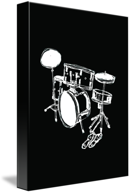 Drum Kit Rock Black - Drum Kit Art (439x650), Png Download