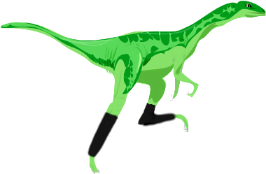 Dinoderm Raptor - Dinosaur Running (429x351), Png Download