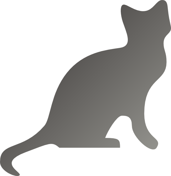 How To Set Use Grey Cat Silhouette Clipart (582x596), Png Download