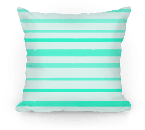 Teal Watercolor Stripe Pattern Pillow - Cushion (484x484), Png Download