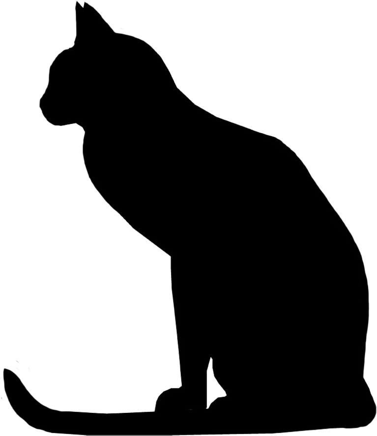 Attentive Cat Silhouette, Cat With Long Tail Silhouette - Searching For Hemingway [book] (886x960), Png Download