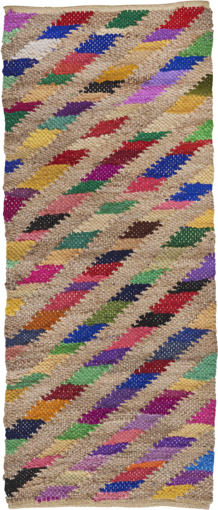 Jute With Cotton Diagonal Stripes - Rice Loper Multi Colour (2000x2000), Png Download