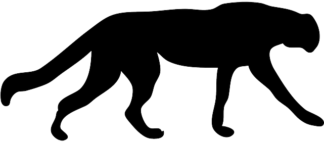 Clip Transparent Download Image Cat Silhouette Speed - Cheetah Silhouette Clip Art (640x320), Png Download