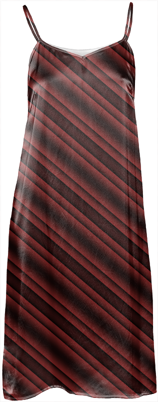 Red Black Diagonal Stripes Slip Dress $114 - Dress (400x821), Png Download