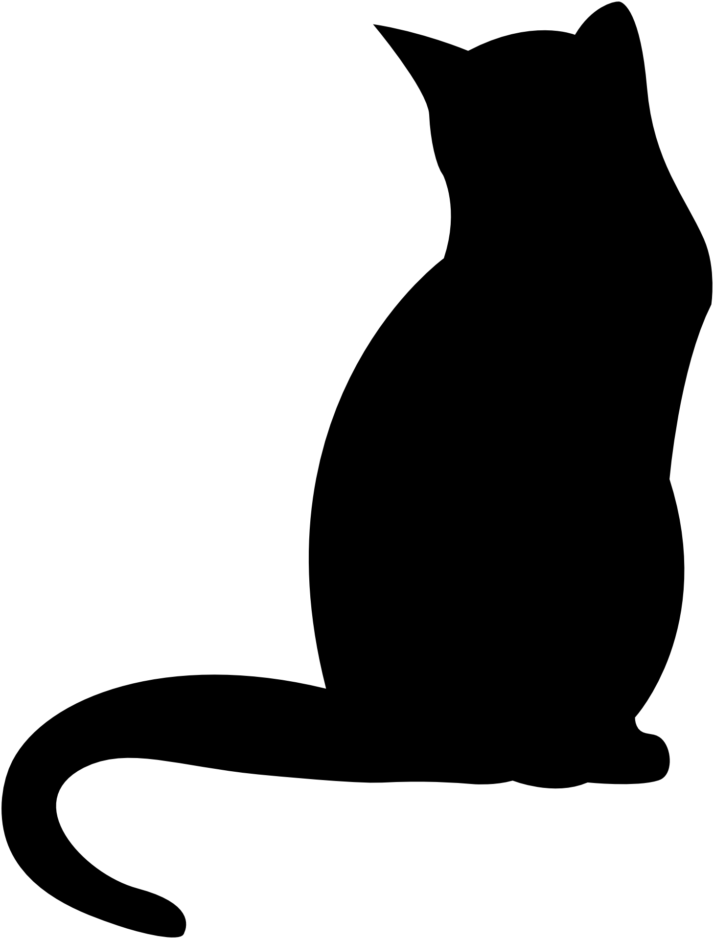 Pin Dzieciaki Domu On Kot Grafiki I Szablony Cat Silhouette - Cats Shadow (1459x1920), Png Download