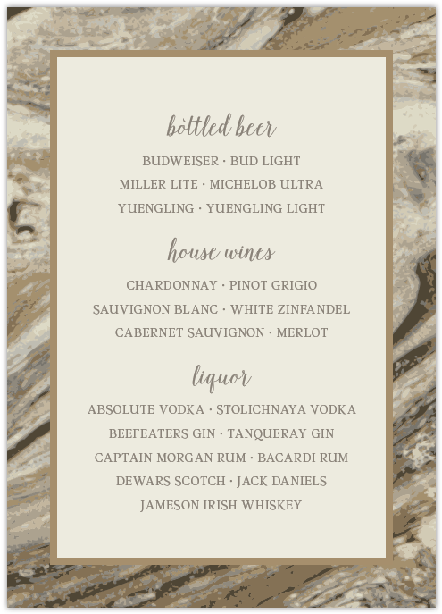 Marbled-drinkmenu - Baby Shower (864x864), Png Download