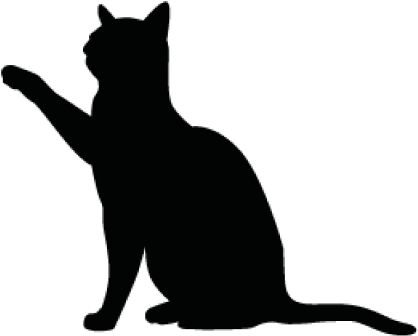 Cat Silhouette Outline - Cat Silhouette Vector Png (640x480), Png Download