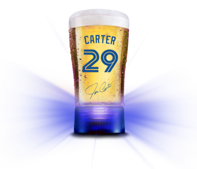 Budweiser Joe Carter Home Run Glass - Blue Jays Home Run Glass (394x338), Png Download