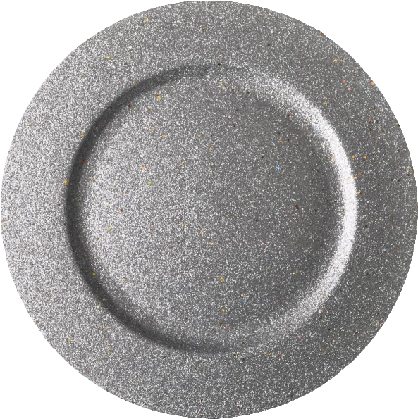 75" Glitter & Stars Silver Lacquer Charger (664x664), Png Download