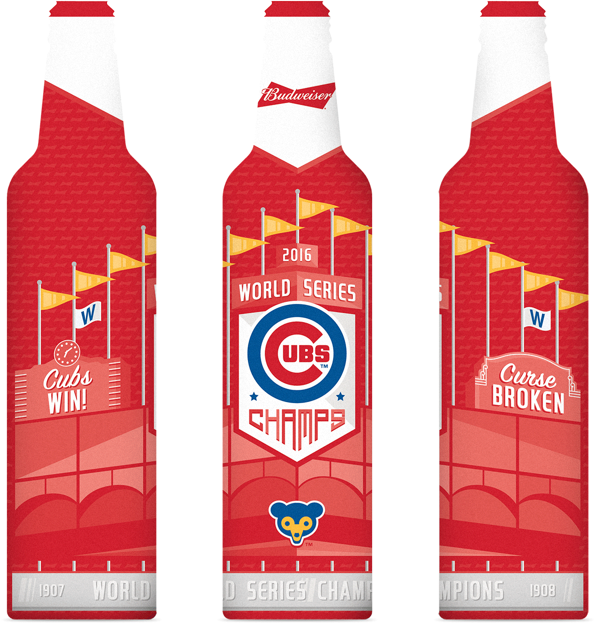 Photos Of Budweiser Bottle Design History - Chicago Cubs (2000x1357), Png Download