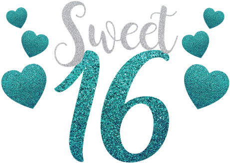 Sweet Sixteen,birthday,sweet 16,sweet Sixteen Birthday,blue - Sweet 16 (500x500), Png Download