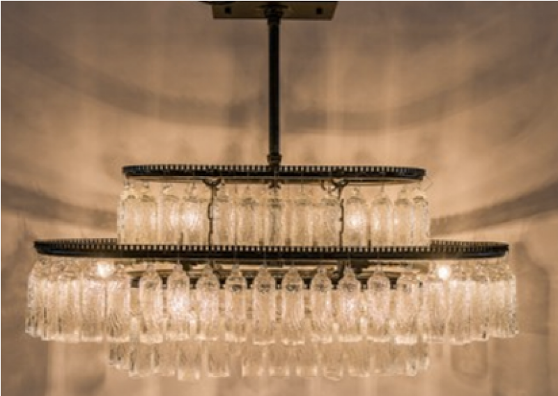 Dainolite 8lt Oval Crys. Chandelier Blk Lycra Shd 14 (800x800), Png Download