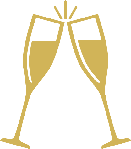 Svg Library Collection Of High Quality Free Lavo - Gold Champagne Glasses Clipart (417x476), Png Download